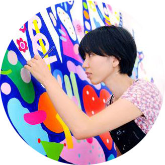 スポンジのぼうしのイメージを描いてくださったルルさん